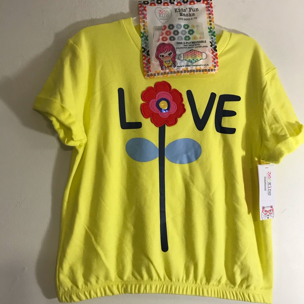 NEW 365 GARANIMALS GIRL LOVE TOP W/ MATCHING MASK